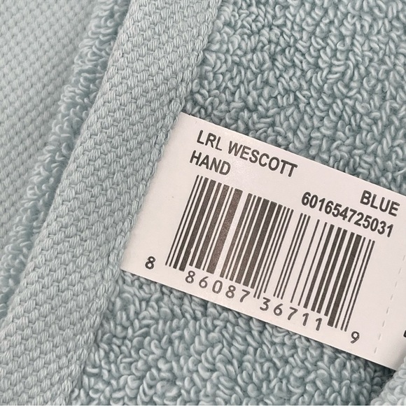 Lauren Ralph Lauren Set of 2 hand towels Aqua Blue NWT - Picture 7 of 8
